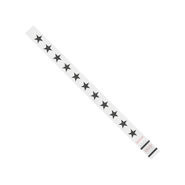 Bsc Preferred 3/4 x 10'' White Stars Tyvek Wristbands, 500PK BUY00022025 - main